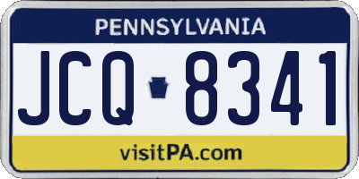 PA license plate JCQ8341