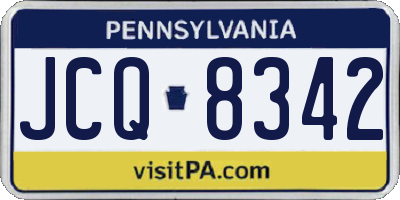 PA license plate JCQ8342
