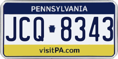PA license plate JCQ8343