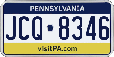 PA license plate JCQ8346