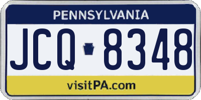 PA license plate JCQ8348