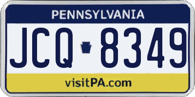 PA license plate JCQ8349