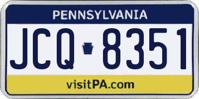 PA license plate JCQ8351
