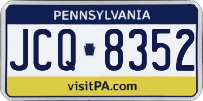 PA license plate JCQ8352
