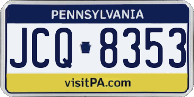PA license plate JCQ8353