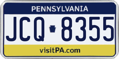 PA license plate JCQ8355