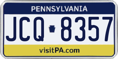 PA license plate JCQ8357