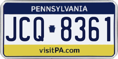 PA license plate JCQ8361