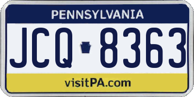 PA license plate JCQ8363
