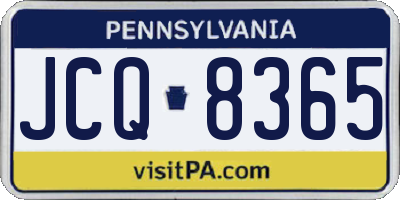 PA license plate JCQ8365
