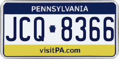 PA license plate JCQ8366