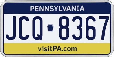 PA license plate JCQ8367