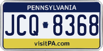 PA license plate JCQ8368