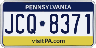PA license plate JCQ8371