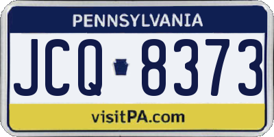 PA license plate JCQ8373