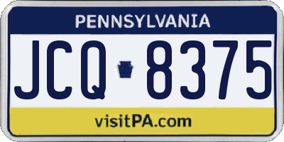 PA license plate JCQ8375