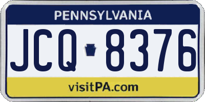 PA license plate JCQ8376