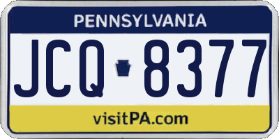 PA license plate JCQ8377