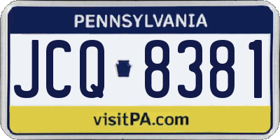 PA license plate JCQ8381
