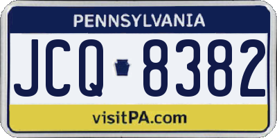PA license plate JCQ8382