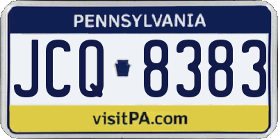 PA license plate JCQ8383