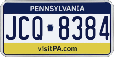 PA license plate JCQ8384