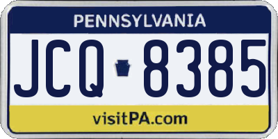 PA license plate JCQ8385