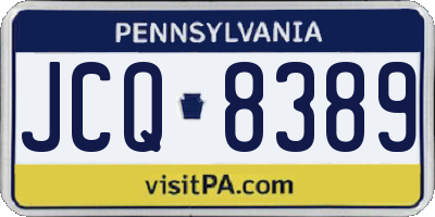 PA license plate JCQ8389