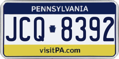 PA license plate JCQ8392