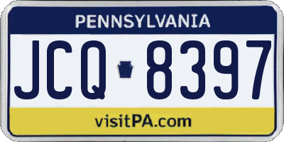 PA license plate JCQ8397