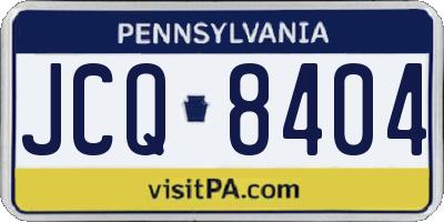 PA license plate JCQ8404
