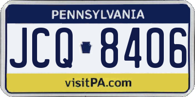 PA license plate JCQ8406