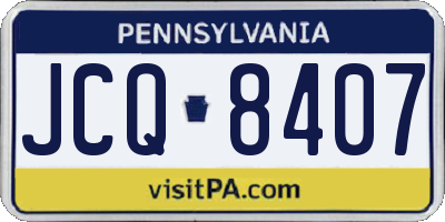 PA license plate JCQ8407
