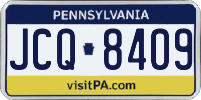 PA license plate JCQ8409