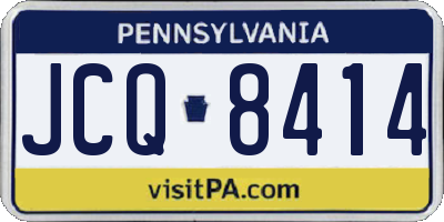 PA license plate JCQ8414