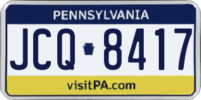PA license plate JCQ8417