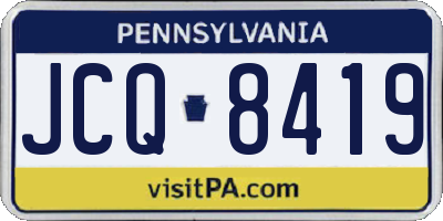 PA license plate JCQ8419