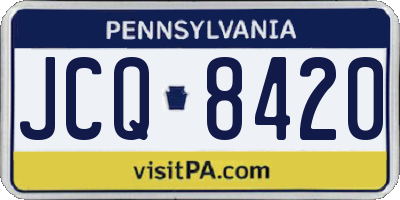 PA license plate JCQ8420