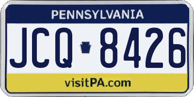 PA license plate JCQ8426