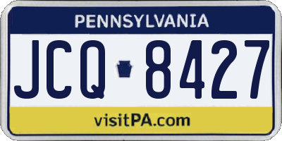 PA license plate JCQ8427