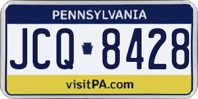 PA license plate JCQ8428