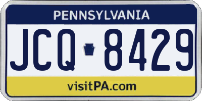PA license plate JCQ8429