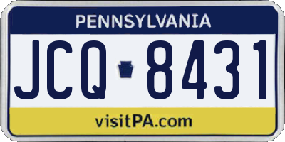 PA license plate JCQ8431