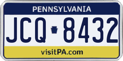 PA license plate JCQ8432