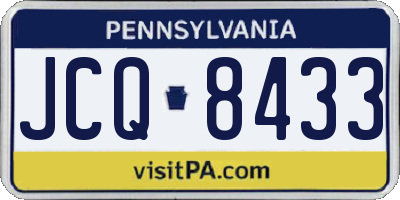 PA license plate JCQ8433