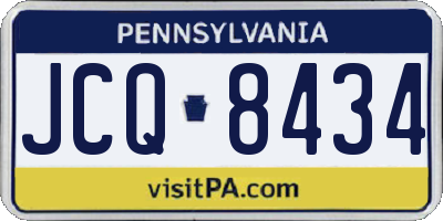 PA license plate JCQ8434