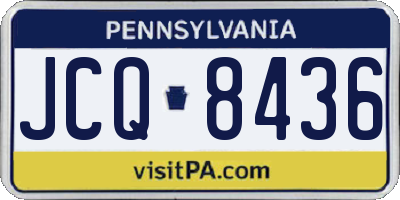 PA license plate JCQ8436