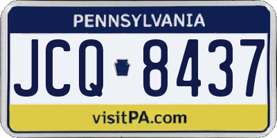 PA license plate JCQ8437