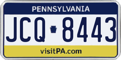 PA license plate JCQ8443