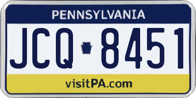 PA license plate JCQ8451